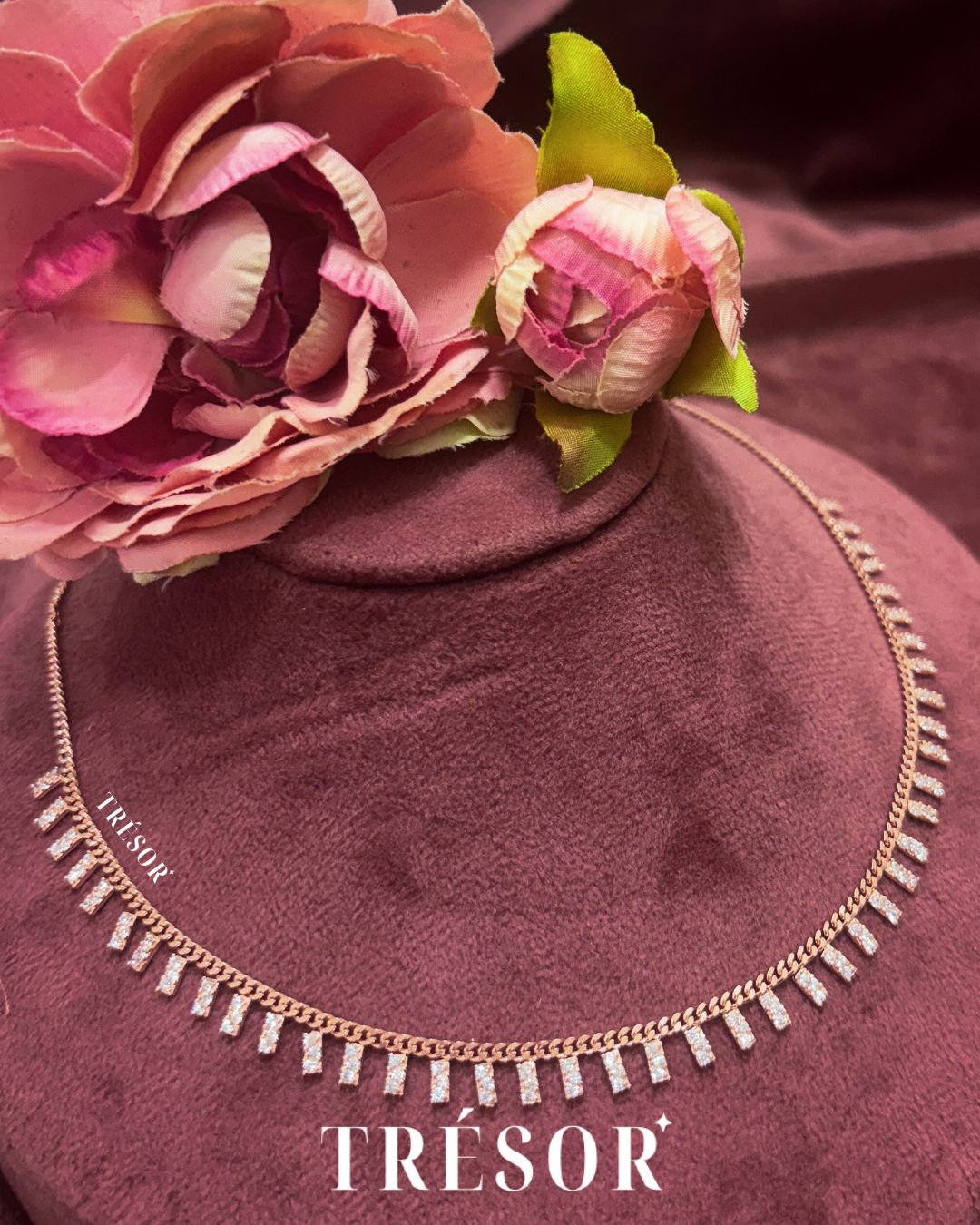 Rectangular Studded Charms Necklace