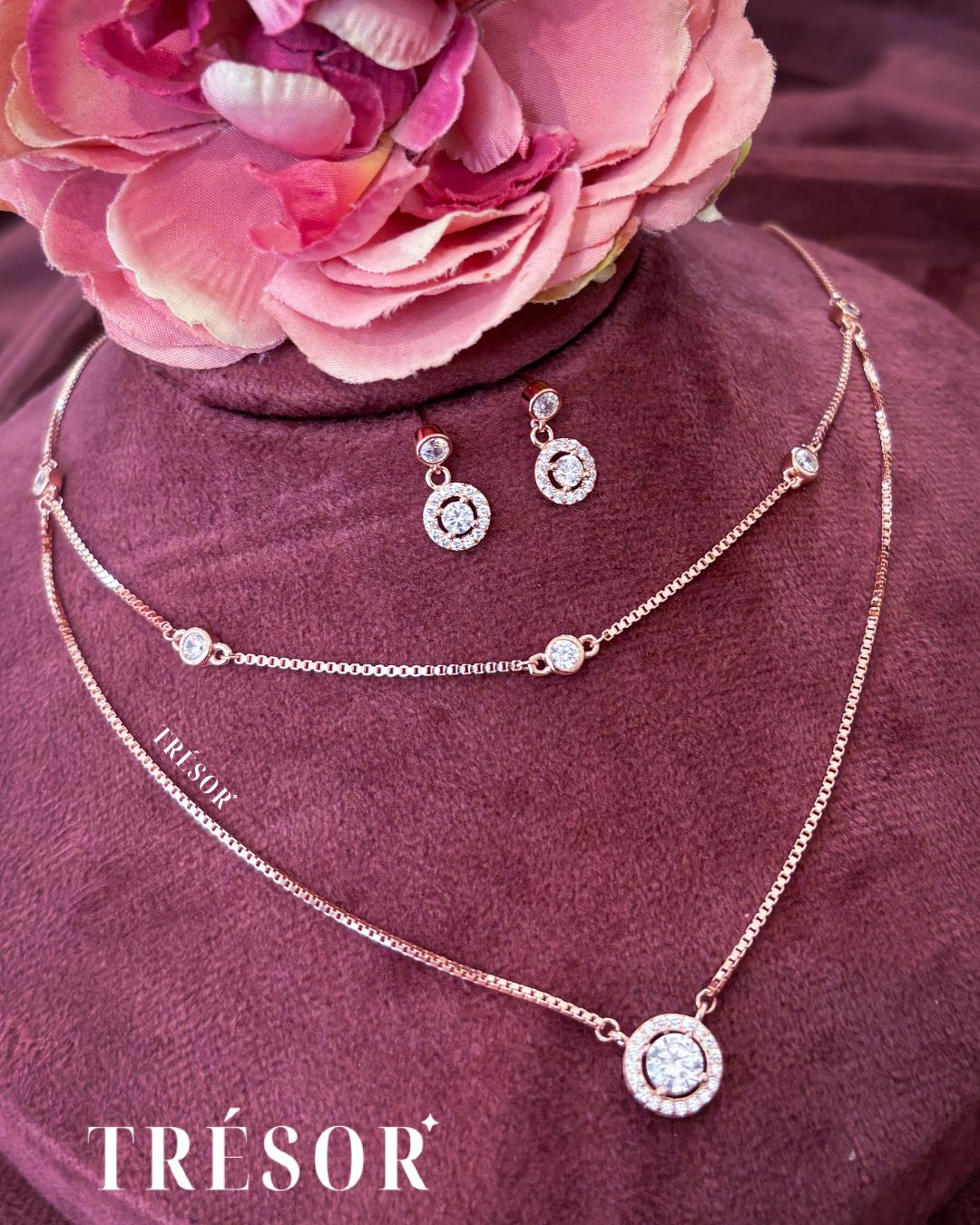 Double Line Halo & Micro Diamonds Set