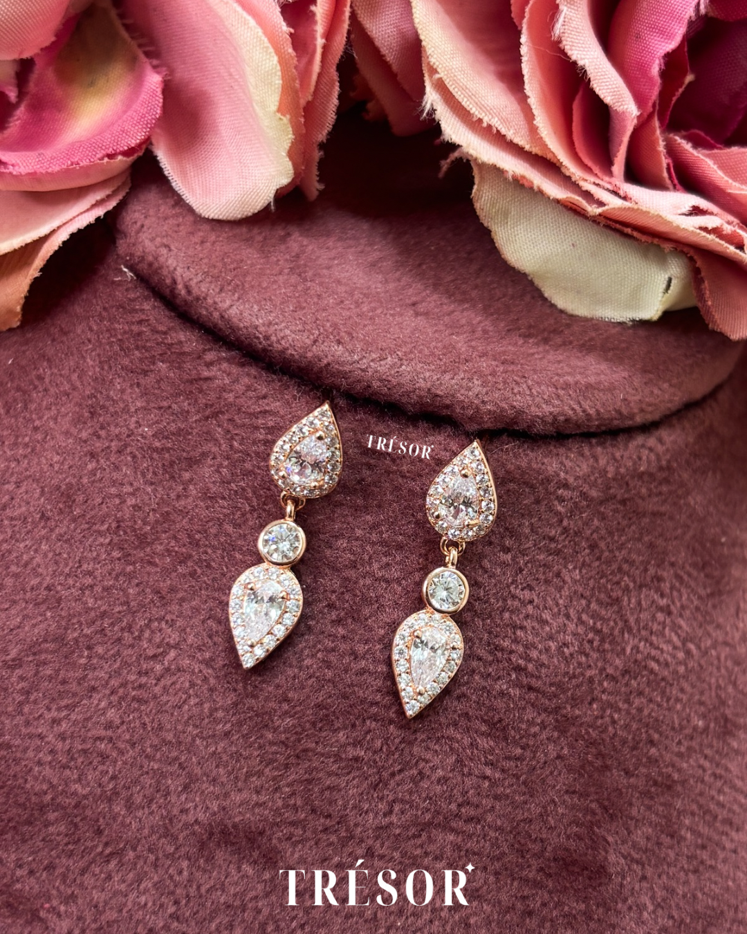 Down Drop & Micro Diamonds Pendant Set