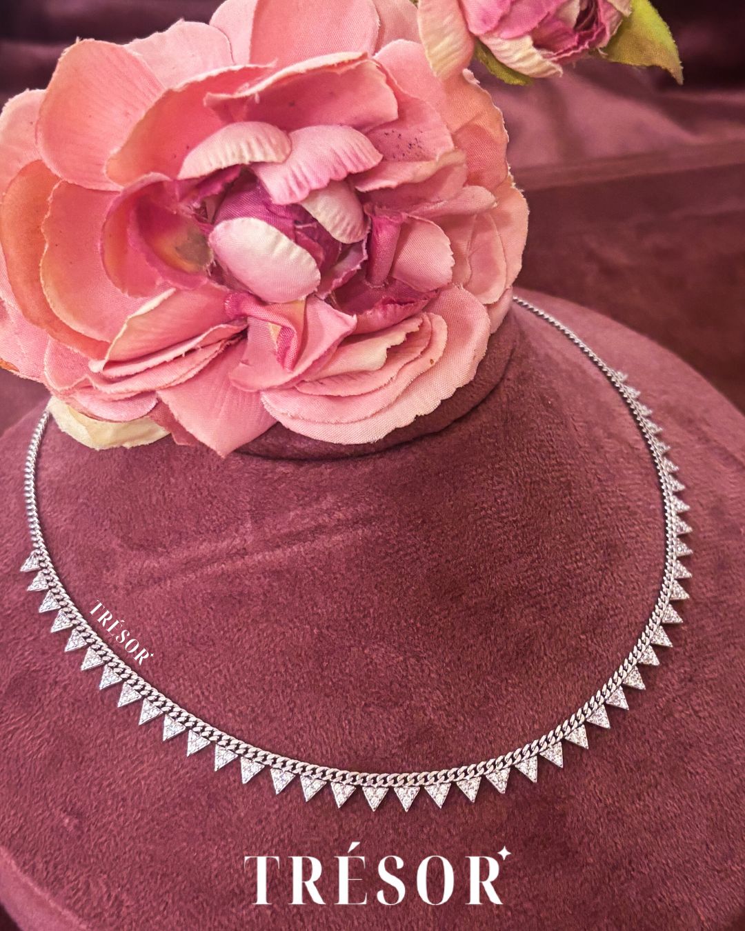Triangular Studded Charms Necklace