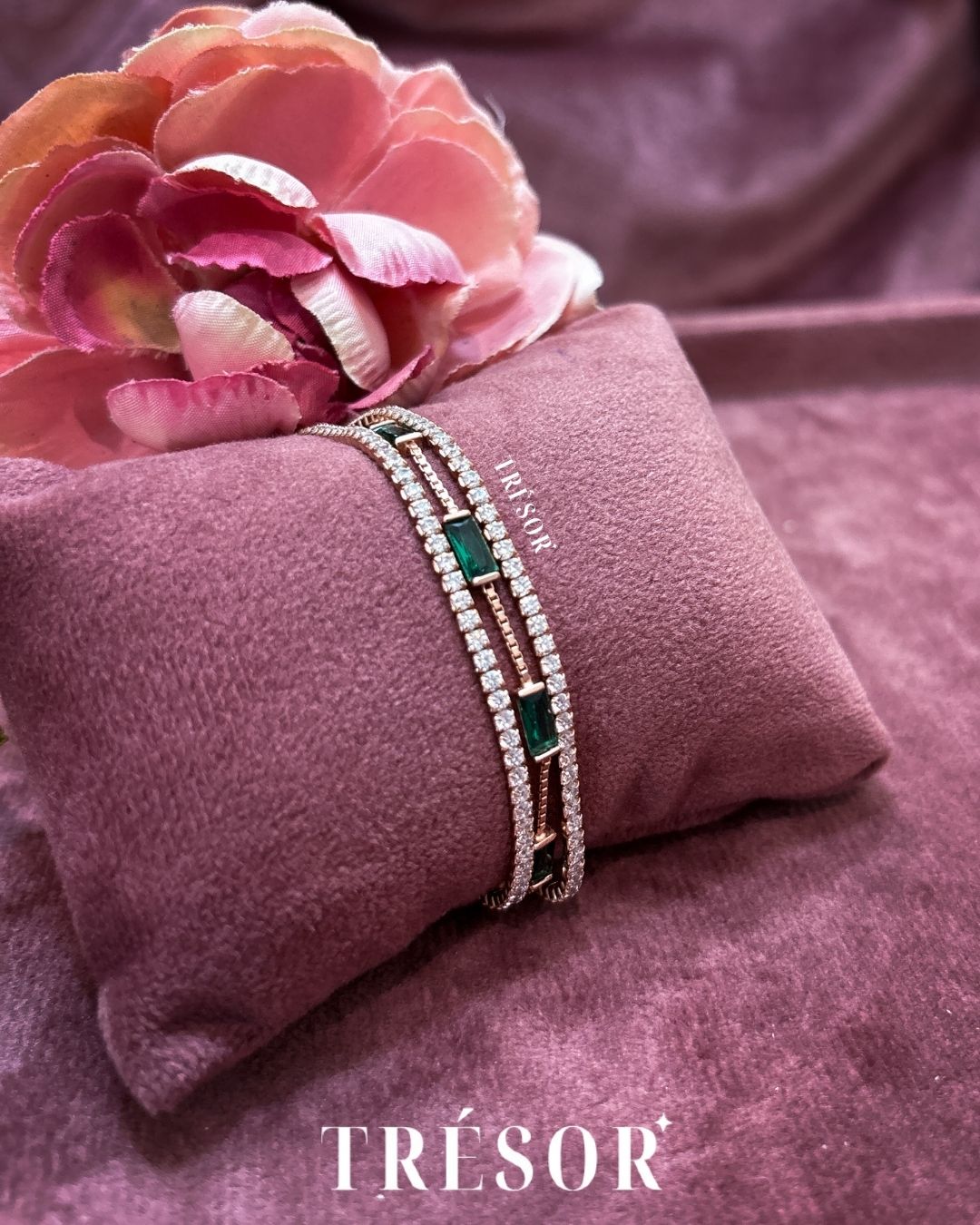 Emerald Twin-Line Bracelet