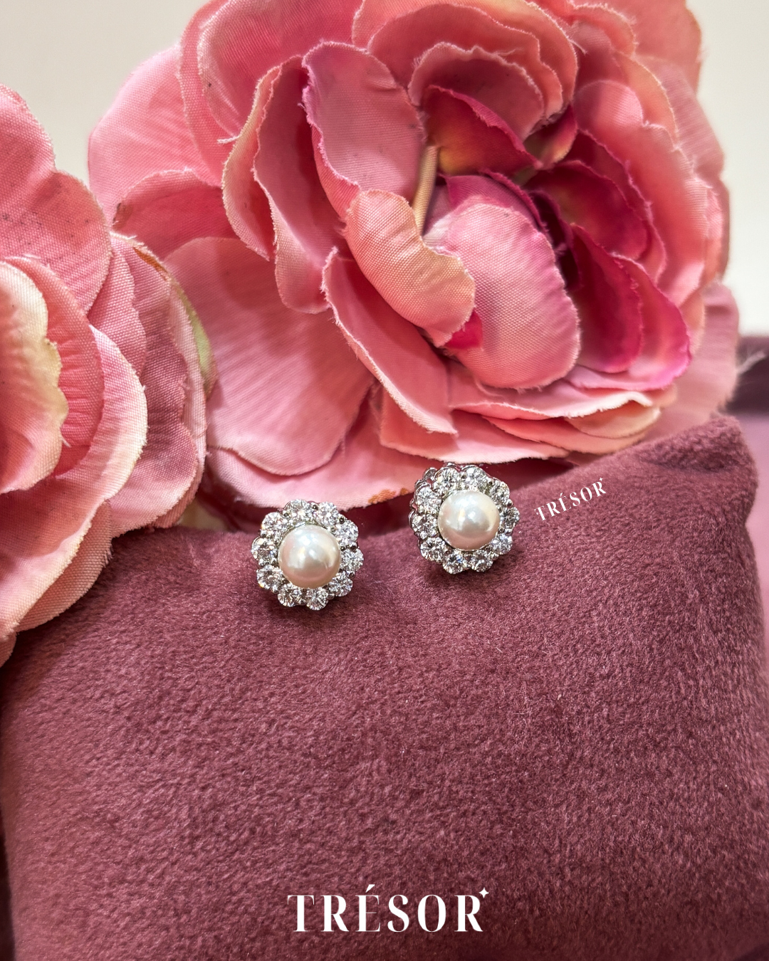 Pearl Flower Studs