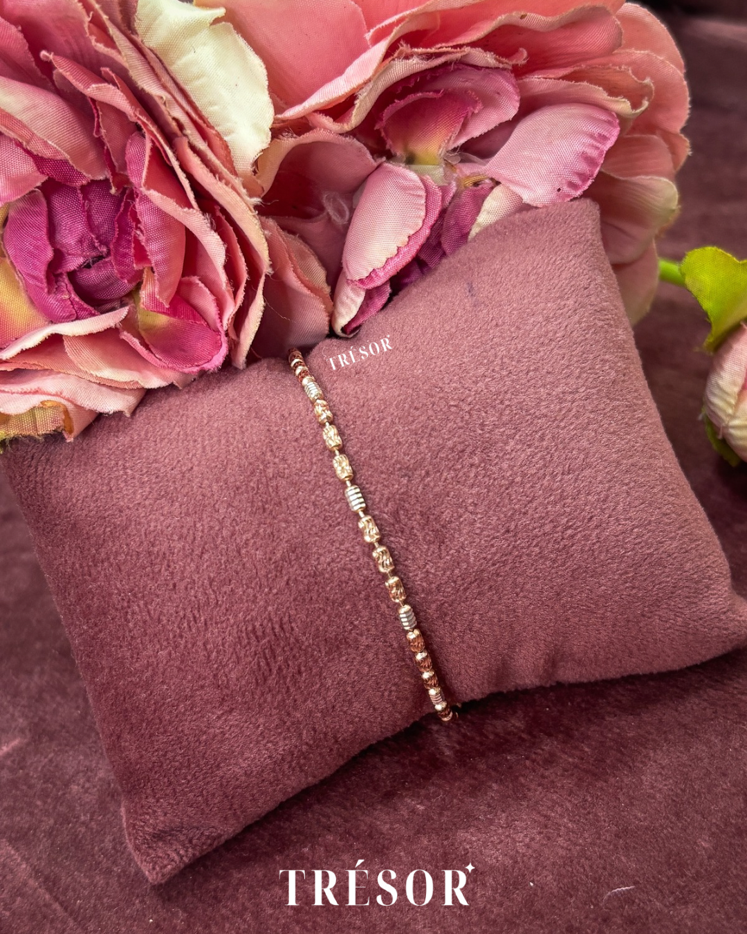 Single Line Cylindrical Italian Cut Chain Bracelet