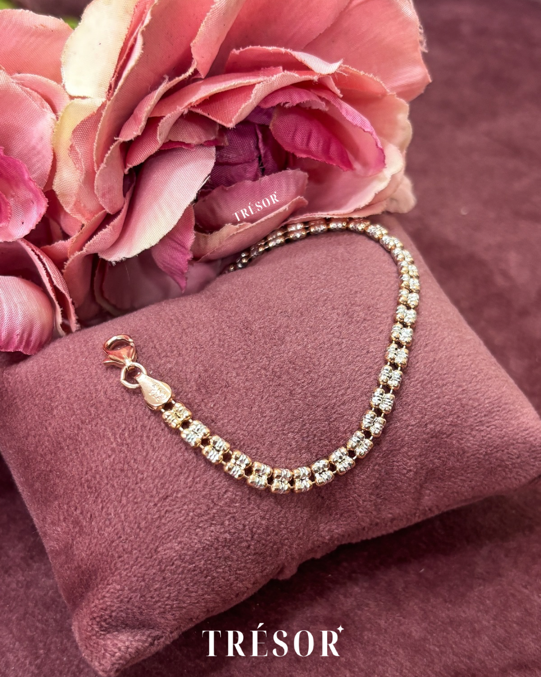 Double Line Italian Cut Chain Bracelet