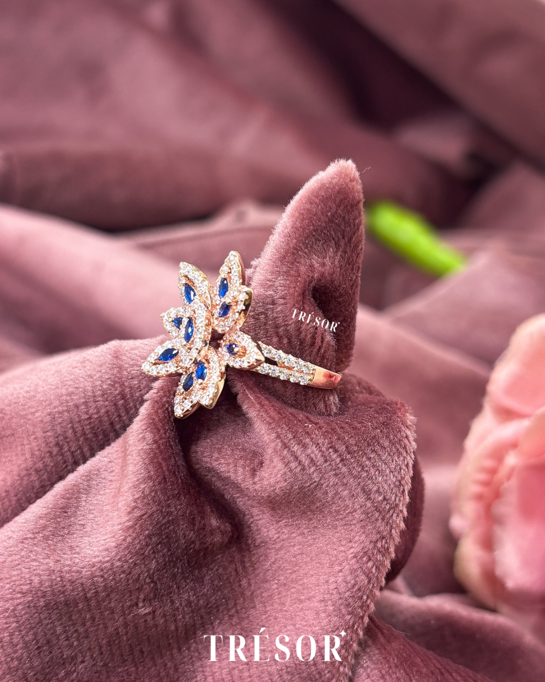 Blue Flower Ring