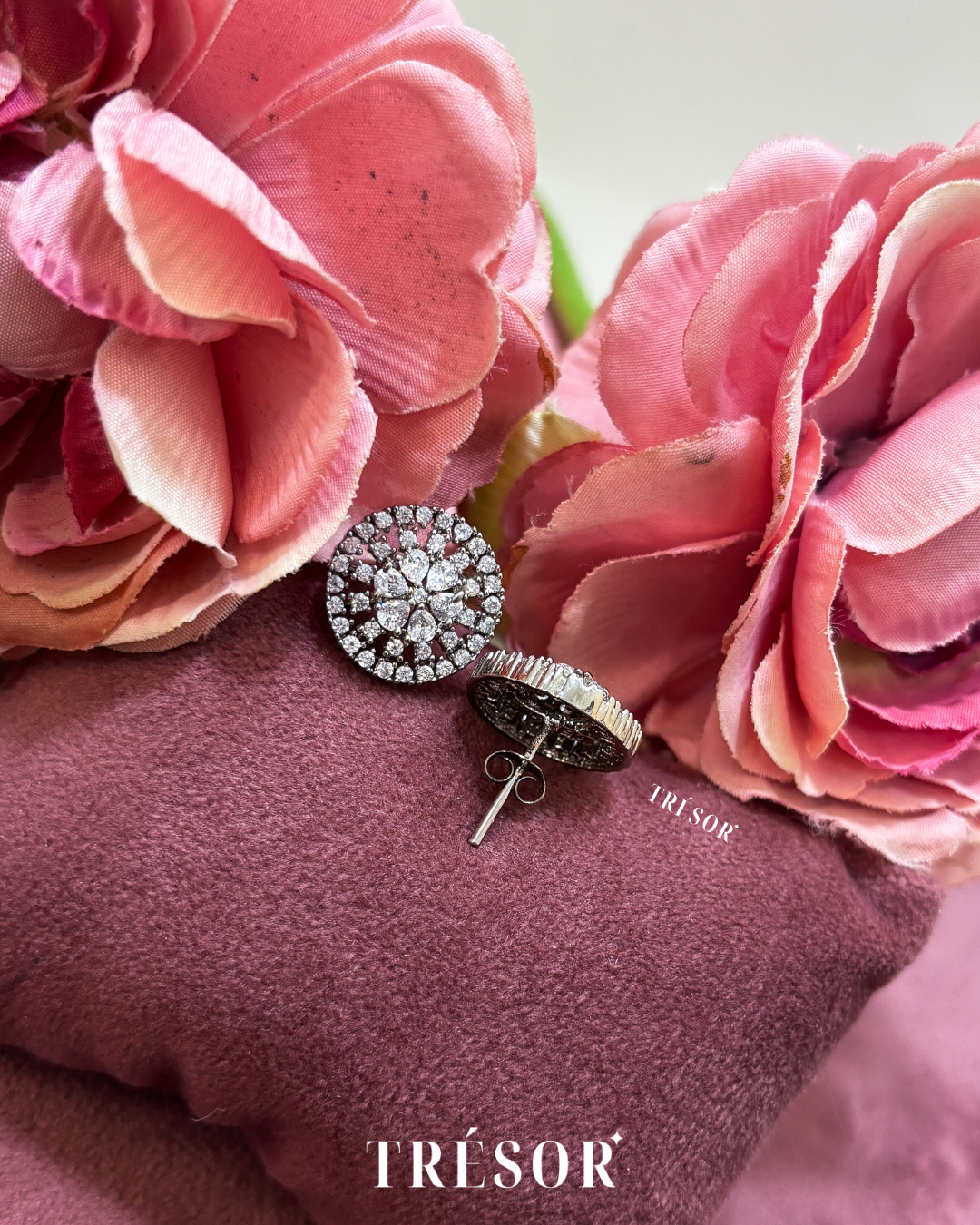 Oxidized Round Studded Studs