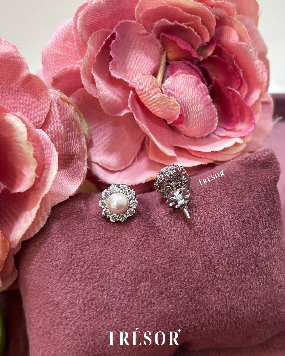 Pearl Flower Studs