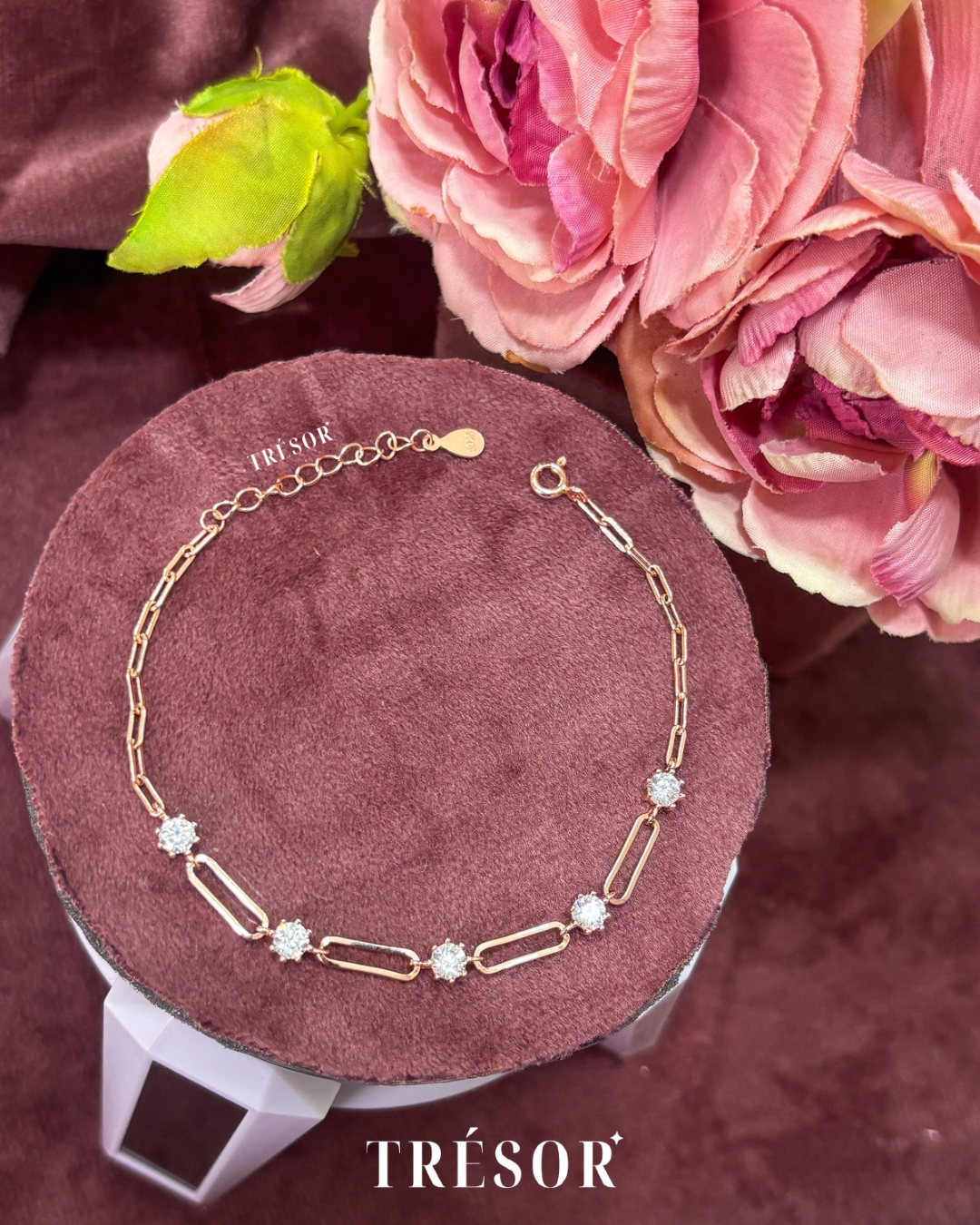Rectangular Links & Solitaire Bracelet