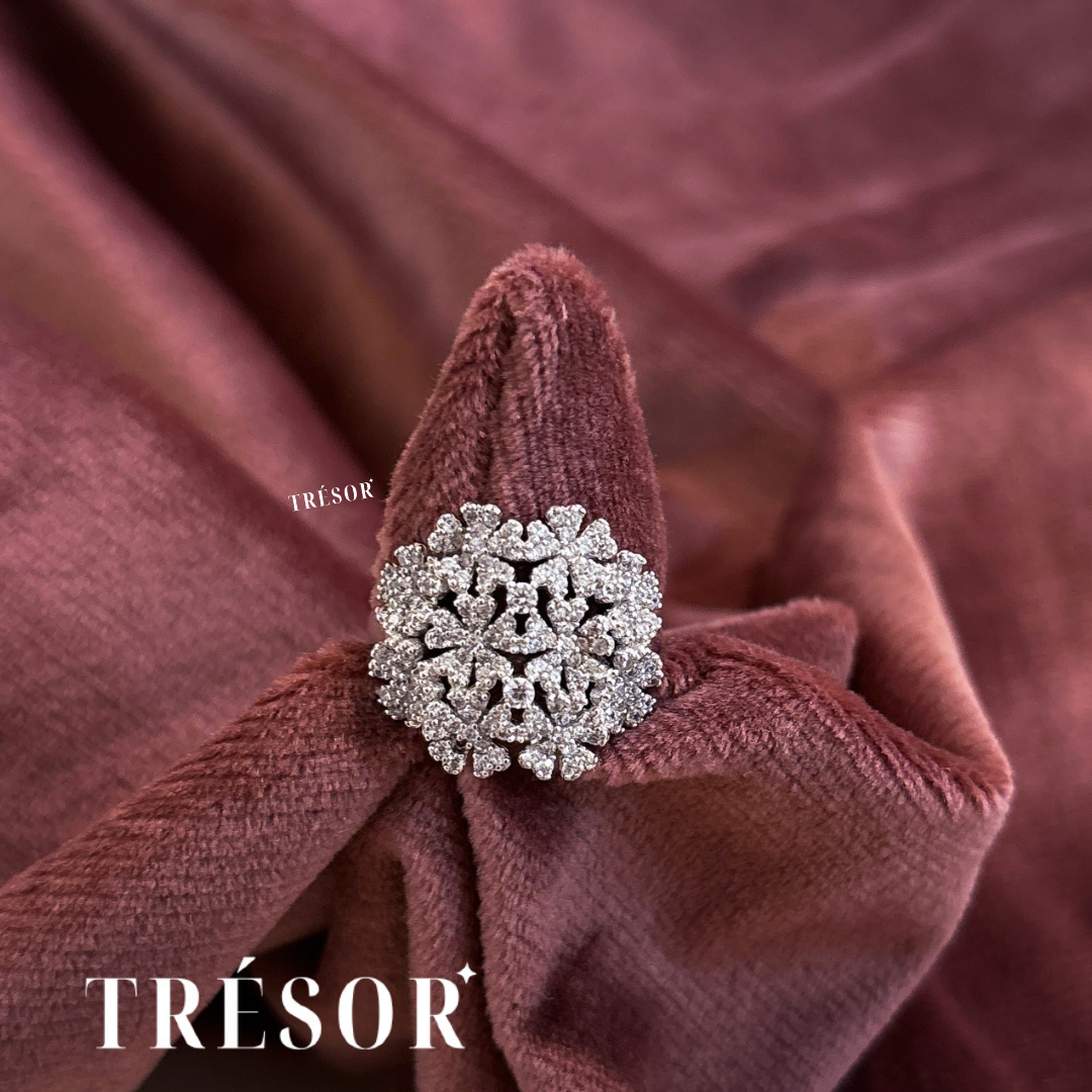 Heart Flower Cluster Ring