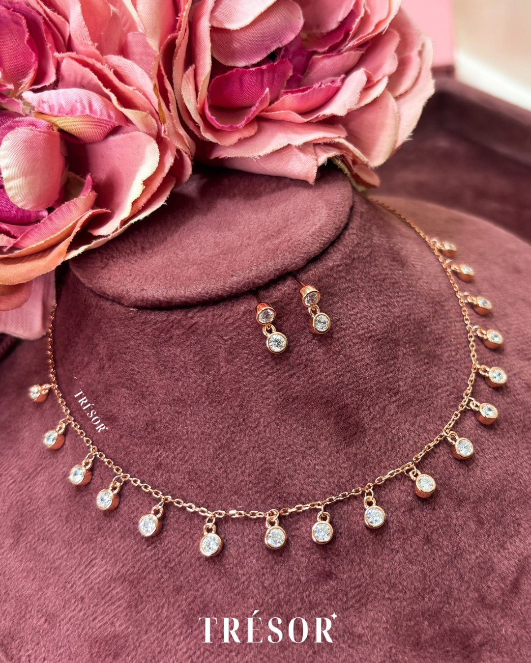 Micro Diamond Charms Pendant Set
