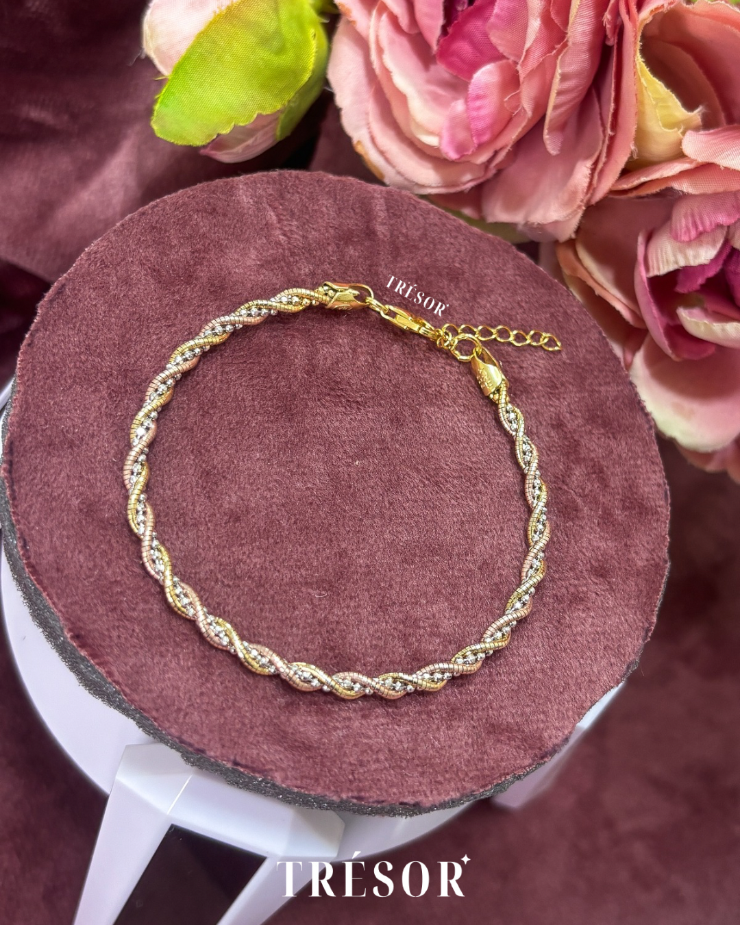 Twisted Italian Bracelet with Silver Balls