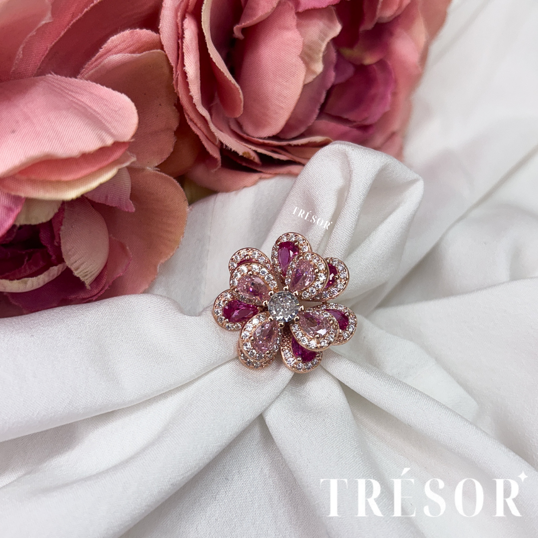 Big Pink Flower Ring