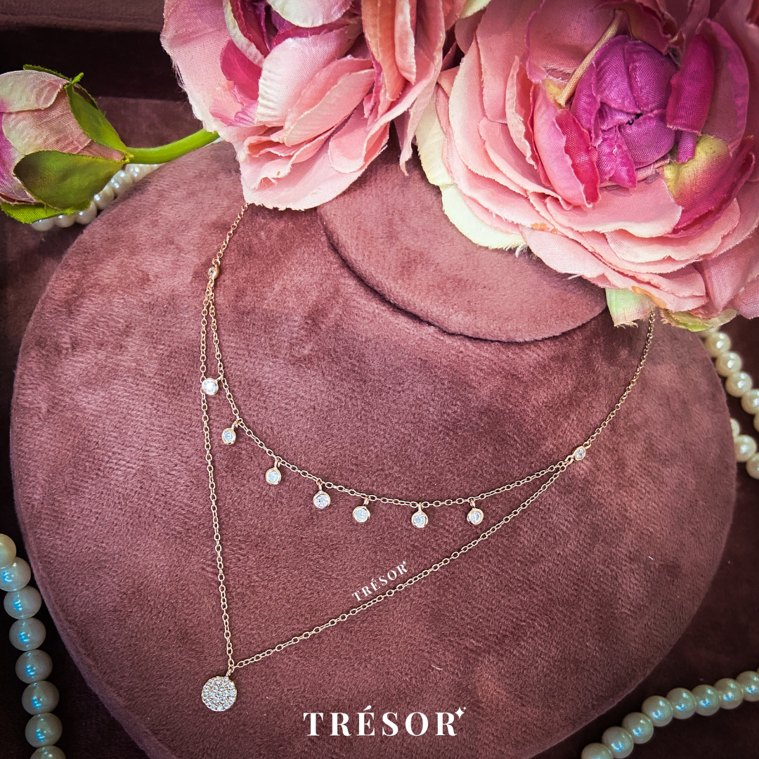 Double Line Micro Charms Necklace