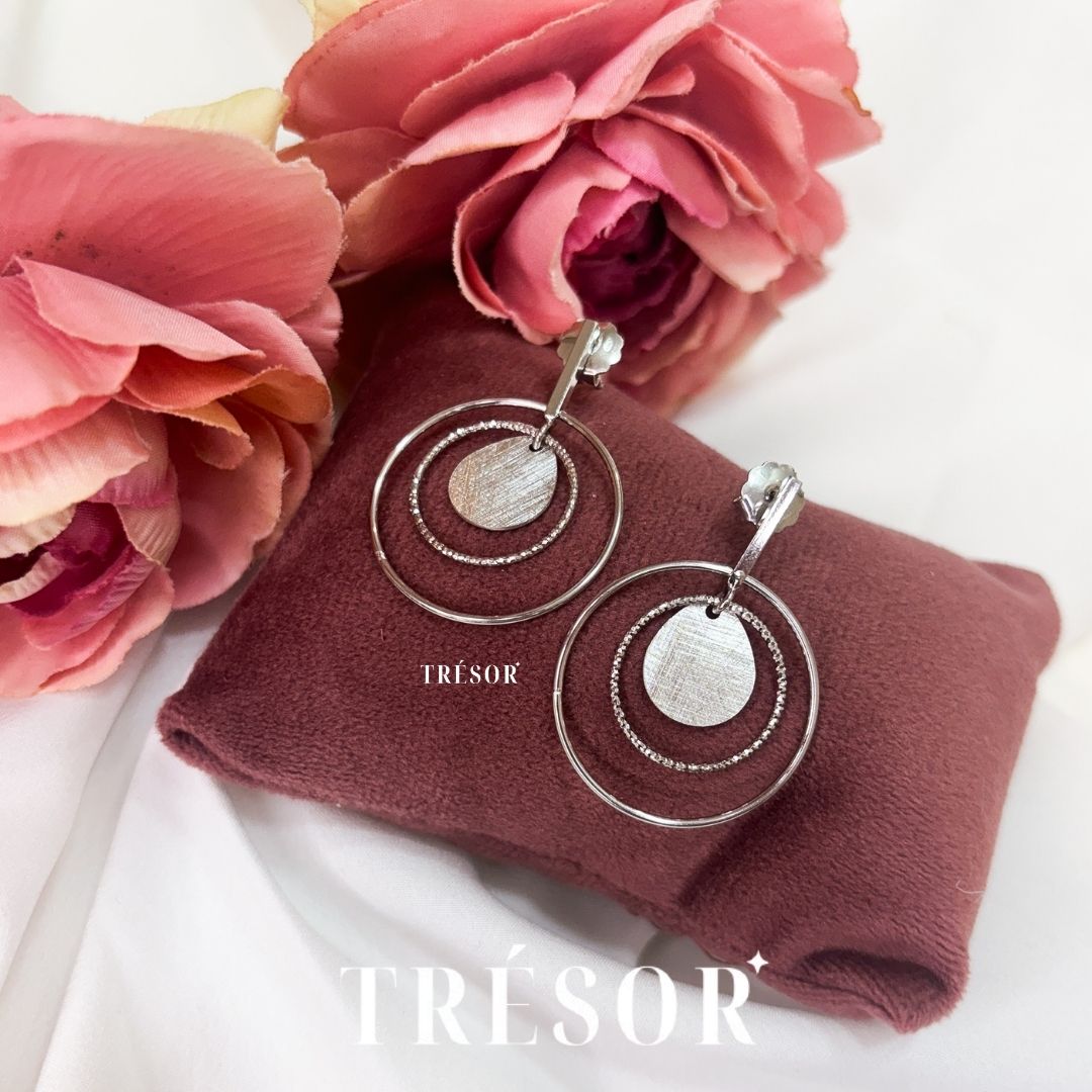 Italian Circle Line With Matte Disc Earrings