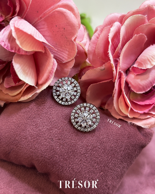Oxidized Round Studded Studs