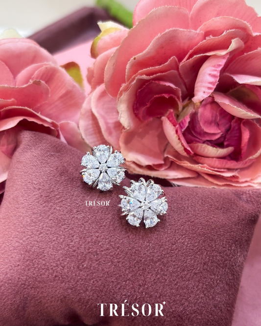 3D Flower Diamond Studs