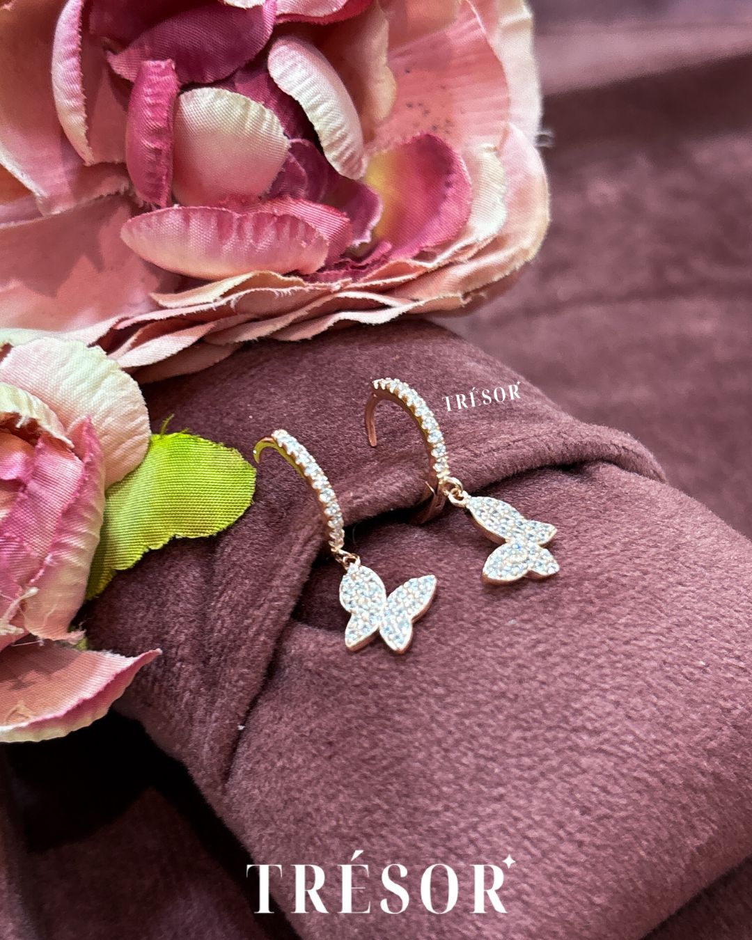 Butterfly Charm Hoops