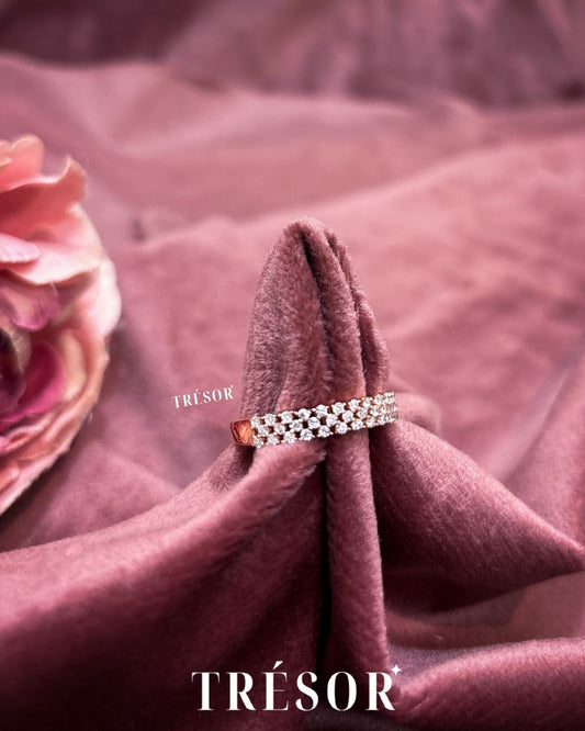 3 Alternate Studded Diamond Line Ring