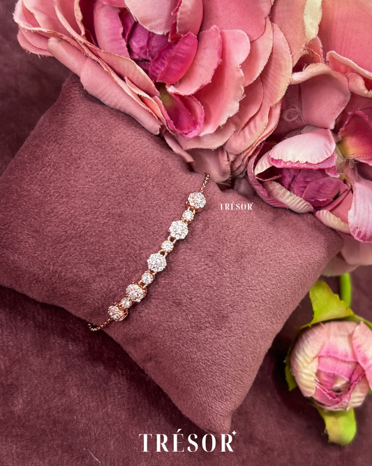 5 Flowers & Diamonds Half Bracelet