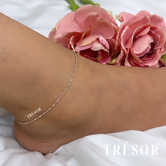 Dainty Italian cut chain anklet