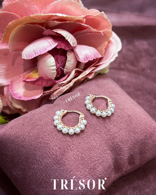 Small Pearl Line Hoops