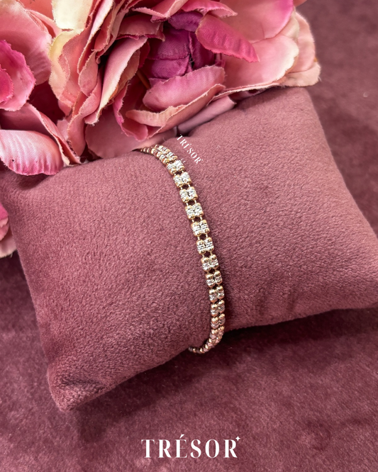 Double Line Italian Cut Chain Bracelet