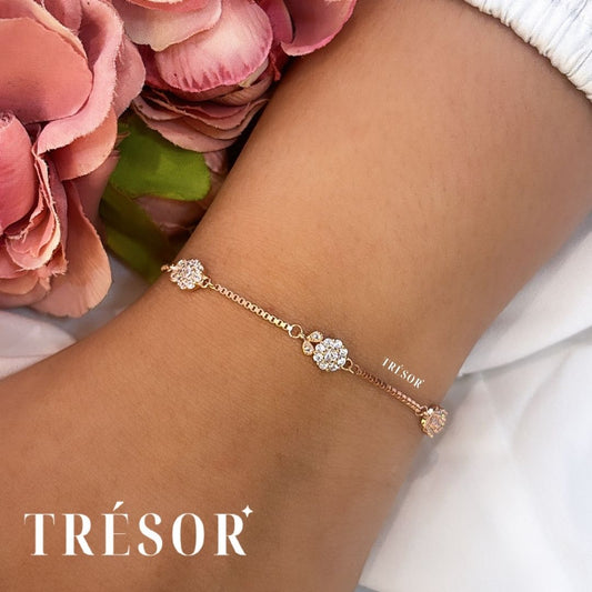 Box Chain Flower Bracelet
