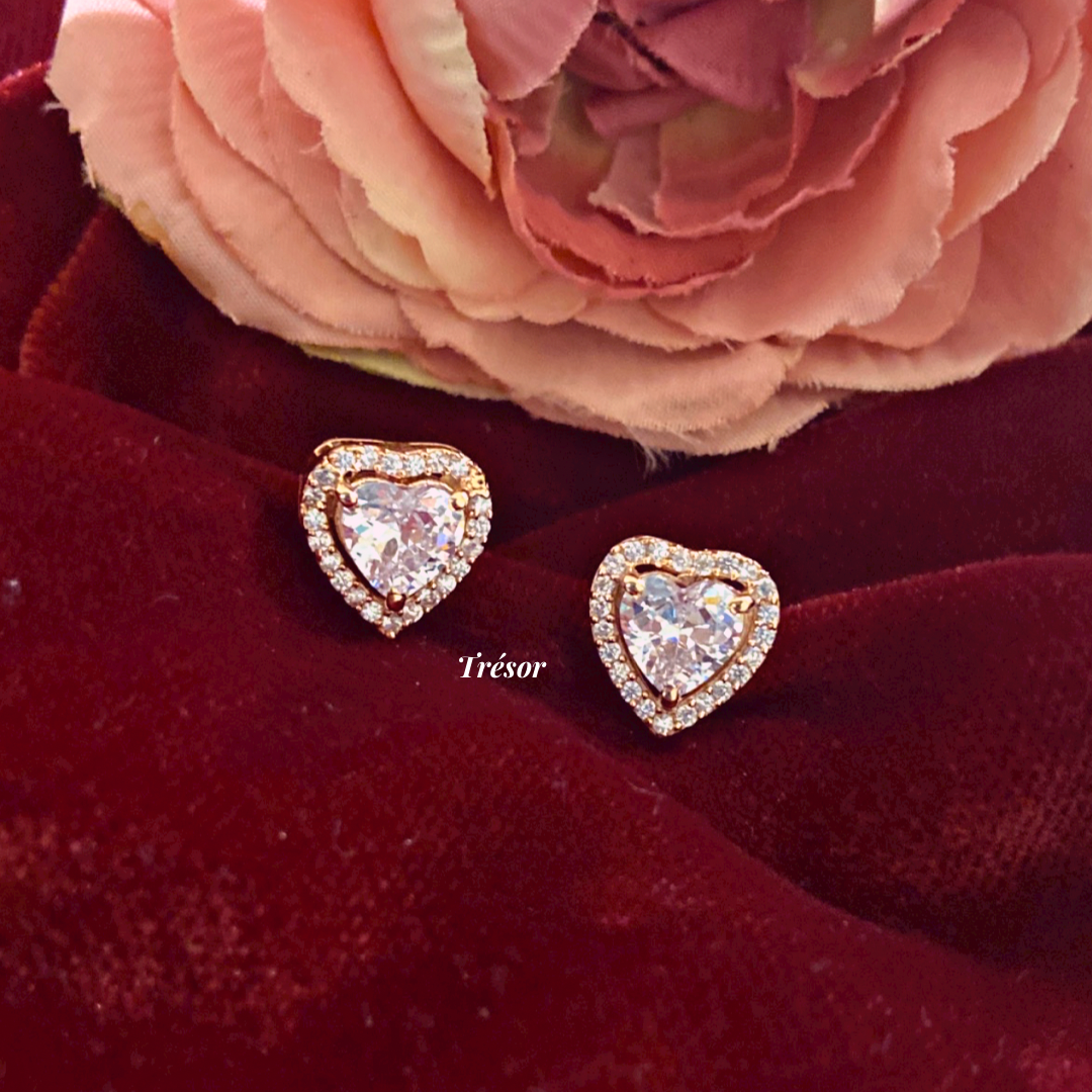 Big Halo Heart Studs