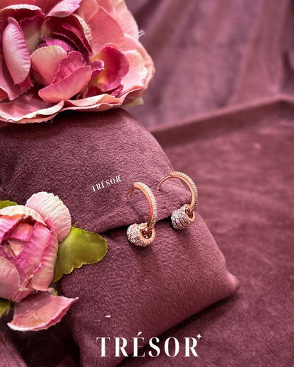 Studded Small Hoops With Open Circle Charms