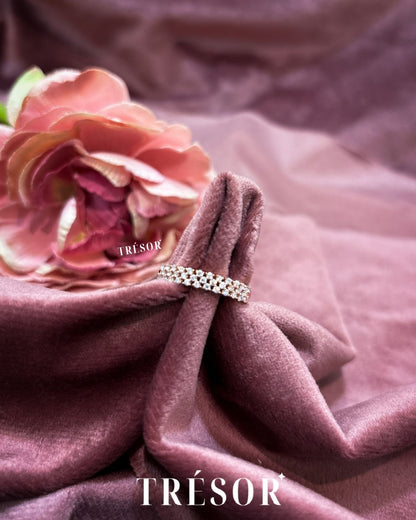 3 Alternate Studded Diamond Line Ring