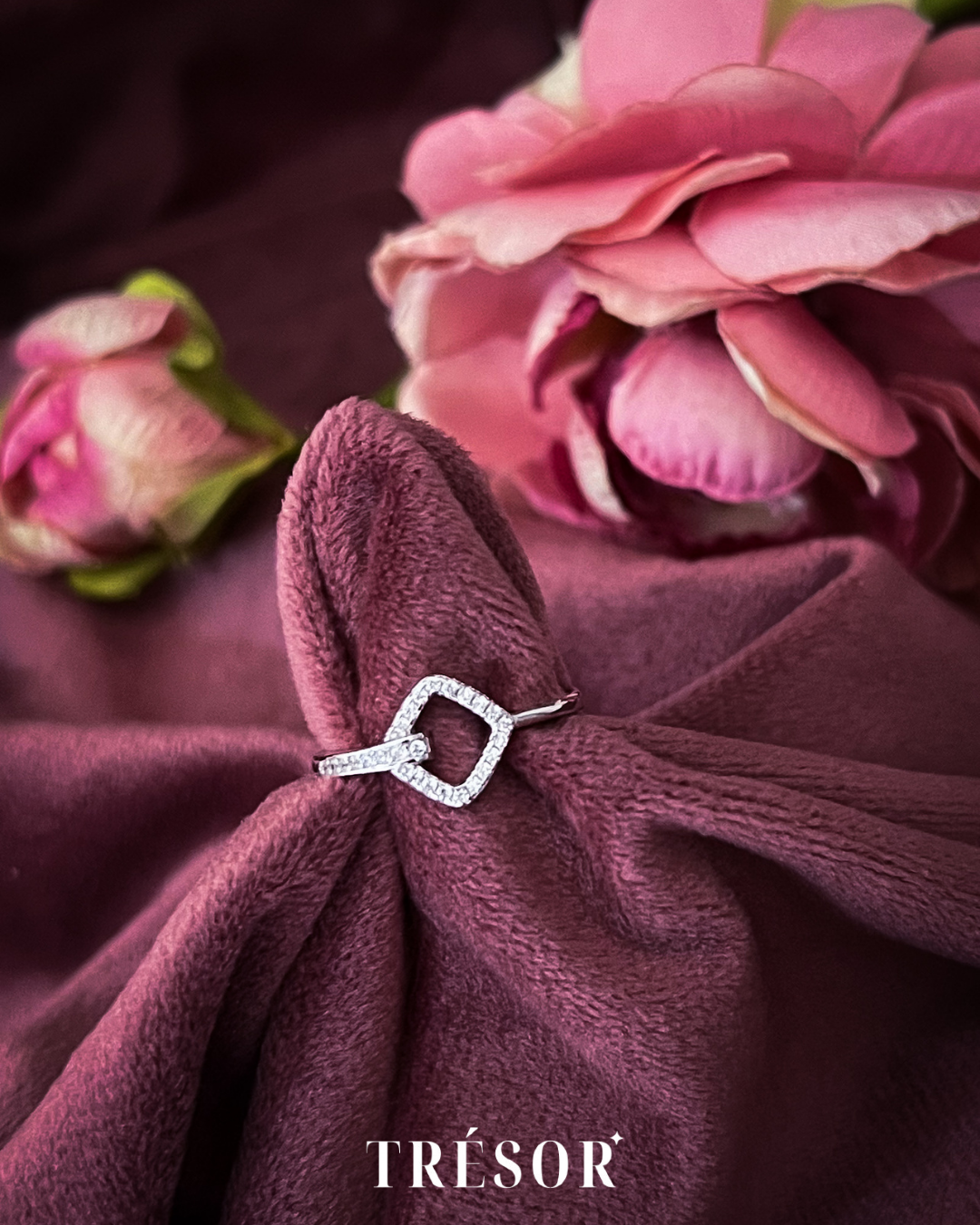 Open Diamond Shape Ring