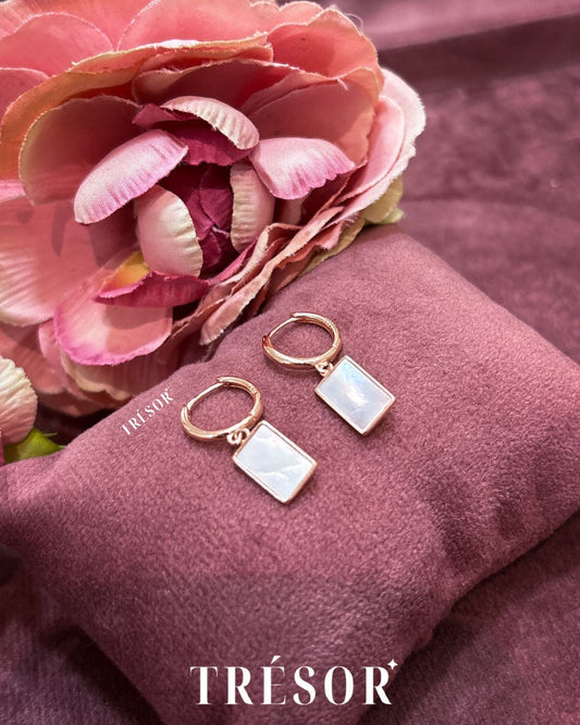 Rectangle Mother Of Pearl Hoops