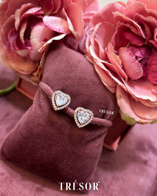 Big Halo Heart Studs