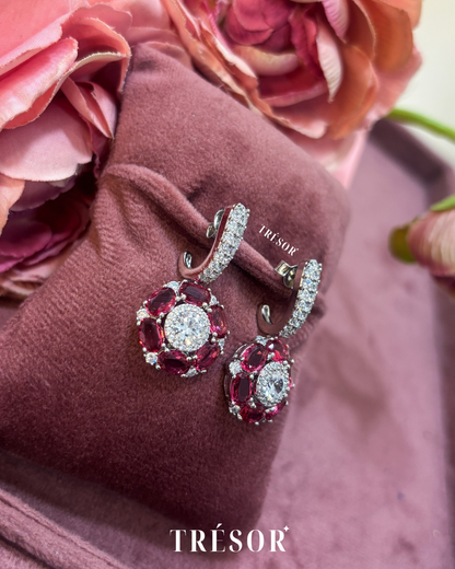 Pink Floral Earrings