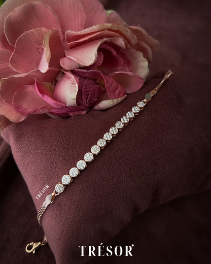 Studded Round Diamond Line Bracelet