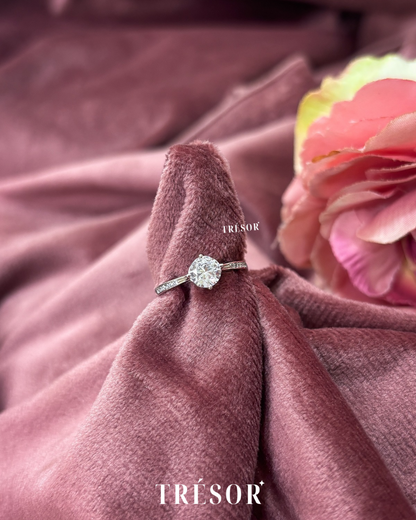 Solitaire & Studded Micro Diamonds Ring
