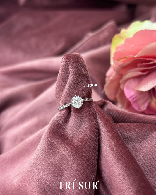 Solitaire & Studded Micro Diamonds Ring
