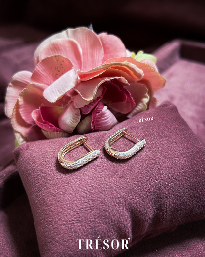 Studded U Shaped Hoops