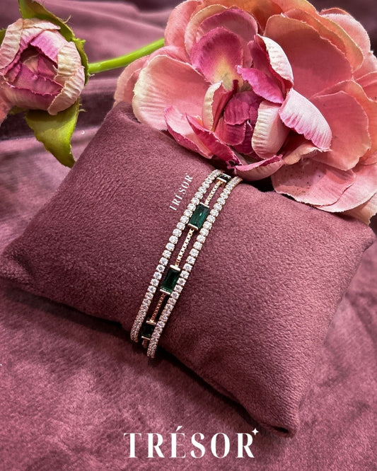 Emerald Twin-Line Bracelet