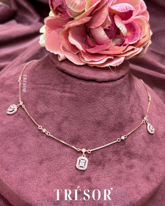 Halo Heart, Drop & Cushion Charm Necklace