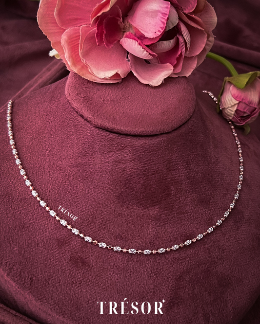 Two-Tone Cylindrical & Box Italian Necklace