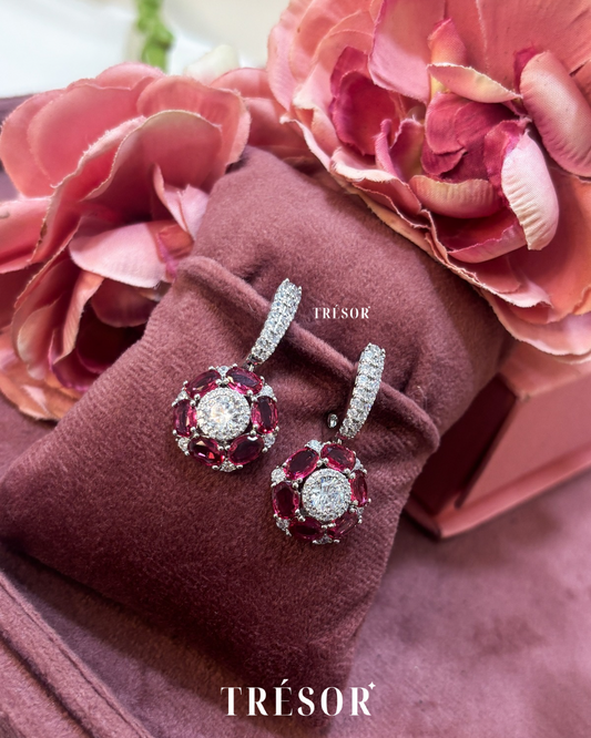 Pink Floral Earrings