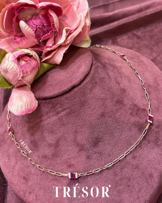 Link Chain With Rectangles Necklace