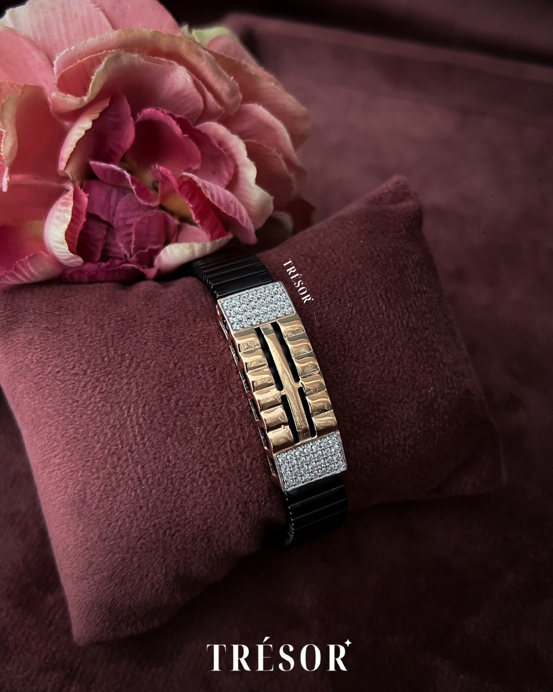 Studded Dual Bar Men’s Adjustable Bracelet