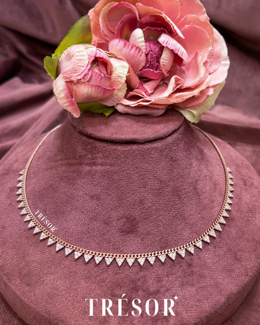 Triangular Studded Charms Necklace