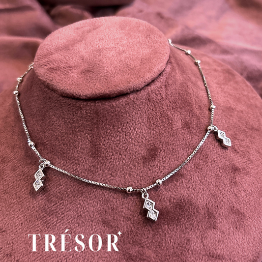 3 Double Diamond Anklet