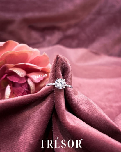 Studded Band & Big Solitaire Ring