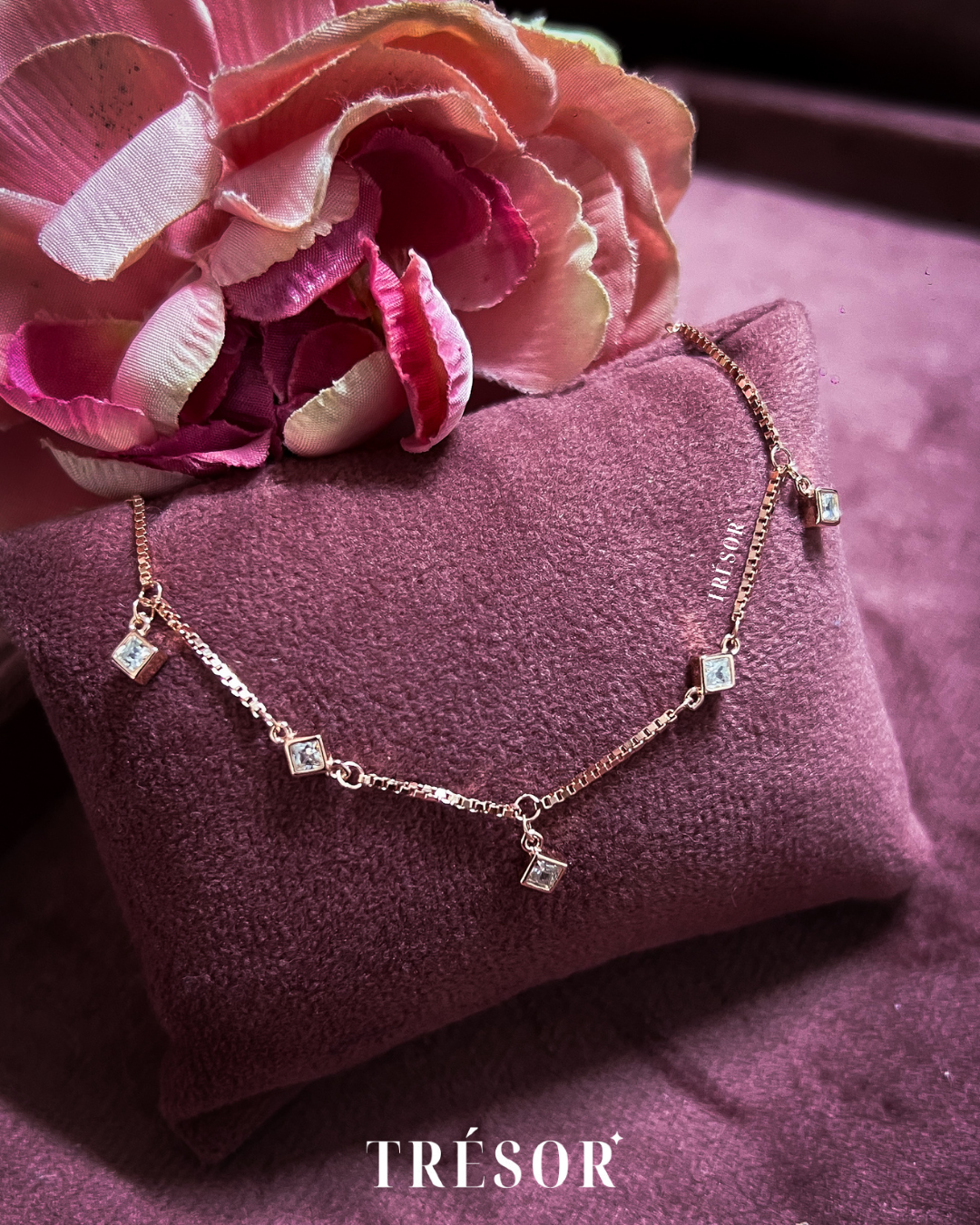Dainty Square Charms Bracelet