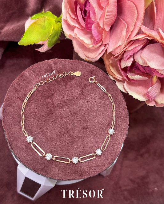 Rectangular Links & Solitaire Bracelet