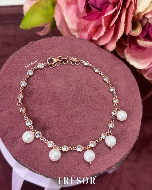 Diamonds & Pearls Charm Bracelet